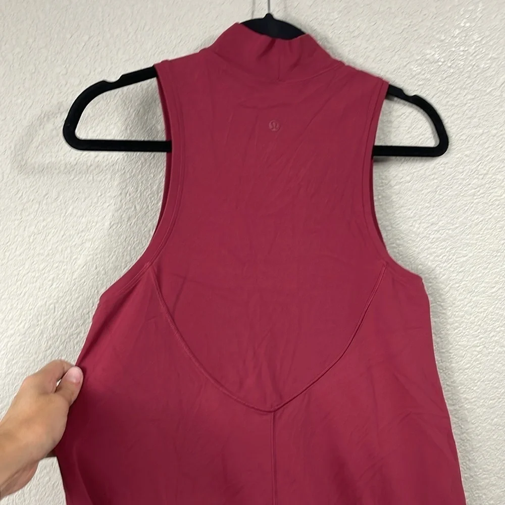 Lululemon All Aligned A line Dress Chianti Red Mock Neck Loose Trapeze